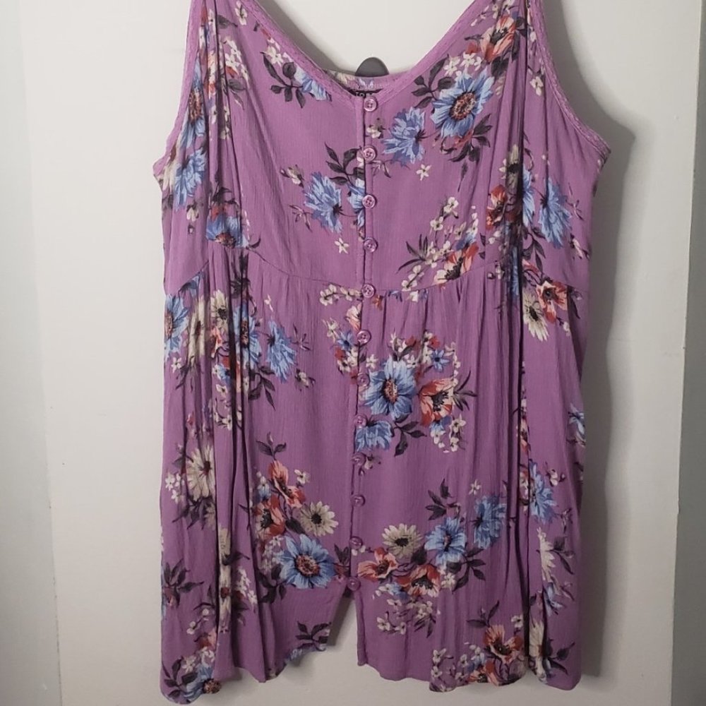 Lilac flowered tank-top